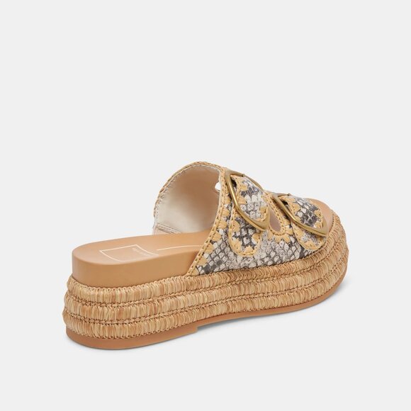 NEW DOLCE VITA Leather Wanika Platform Sandals Black/white for women 252 - Picture 3 of 10